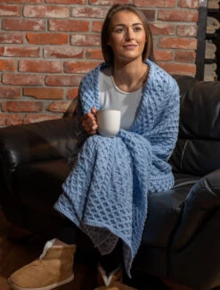 Cable Aran Wrap -The Warm Shop A 704 Sky 06757.1618474898.1000.1200 55875.1673752982