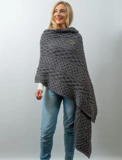 Cable Aran Wrap -The Warm Shop A704 Steel Marl 1 12889.1695030474