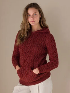 Women's Aran Kangaroo Hoodie 28 Women's Aran Kangaroo Hoodie -The Warm Shop Aran L4A8443 61545.1654792768
