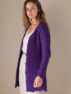 ‎Aran A-Line Lace‎ Cardigan -The Warm Shop Aran L4A8471 20029.1669214924