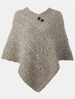 Aran Cable Wool Poncho -The Warm Shop B390 Skiddaw 2 86729.1648475285