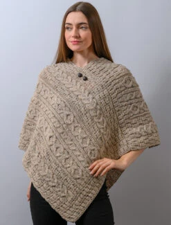 Aran Cable Wool Poncho -The Warm Shop B390 Skiddaw 42434.1637923756