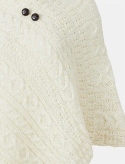 Aran Cable Wool Poncho -The Warm Shop B390 White 3 49159.1648475255