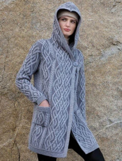 Plaited One Button Coat With Hood -The Warm Shop HD4538leadsoftgrey 40328.1693480010