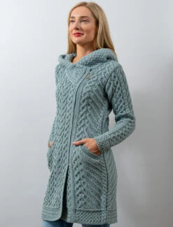 Claddagh Heart Design Side Zip Coatigan -The Warm Shop HD4918 Mermaid 91874.1718916640