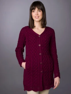 ‎Aran A-Line Lace‎ Cardigan -The Warm Shop L4A5496 85955.1669214916