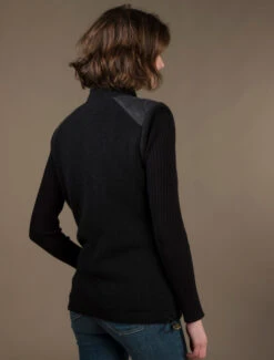 Aran Cable Knit Body Warmer -The Warm Shop R843 Black2 17169.1681385854