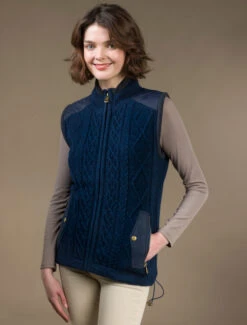 Aran Cable Knit Body Warmer -The Warm Shop R843 Nightshade 41466.1681385900