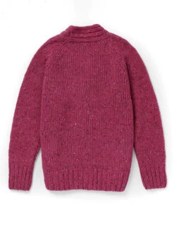 Ladies V-Neck Donegal Wool Cardigan -The Warm Shop R870 Pink Heather 2 18057.1690552910