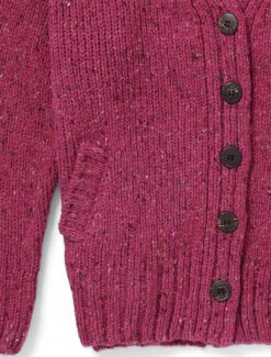 Ladies V-Neck Donegal Wool Cardigan -The Warm Shop R870 Pink Heather 3 97236.1690552911