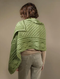 Celtic Fairy Tree Cable Knit Shawl -The Warm Shop X4711 Green 1 86892.1718947993