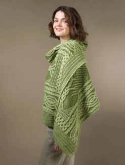 Celtic Fairy Tree Cable Knit Shawl -The Warm Shop X4711 Green 2 50406.1718947993