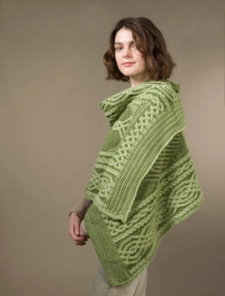 Celtic Fairy Tree Cable Knit Shawl -The Warm Shop X4711 Green 3 21569.1718947993