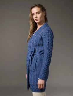 Aran Wrap Cardigan -The Warm Shop X5184 Blue Marl 1 29625.1666357553