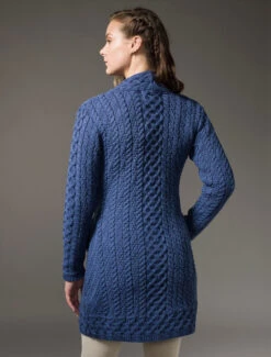 Aran Wrap Cardigan -The Warm Shop X5184 Blue Marl 2 95495.1666357551