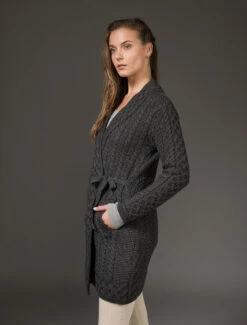 Aran Wrap Cardigan -The Warm Shop X5184 Charcoal 5 54060.1666357463
