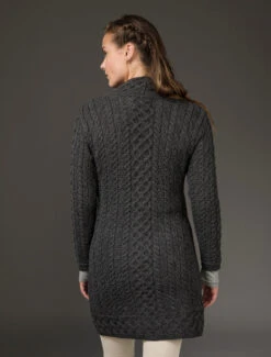 Aran Wrap Cardigan -The Warm Shop X5184 Charcoal 6 78970.1666357464