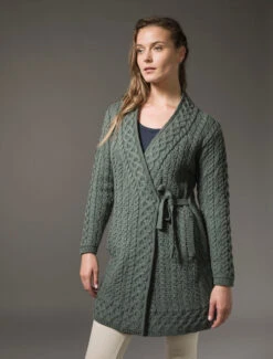 Aran Wrap Cardigan -The Warm Shop X5184 Tundra 2 30319.1714038343