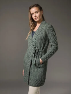 Aran Wrap Cardigan -The Warm Shop X5184 Tundra 3 76650.1666357547