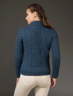 Aran Jacket With Celtic Knot Side Zip -The Warm Shop Z4630 Mallard 7 51433.1673752882